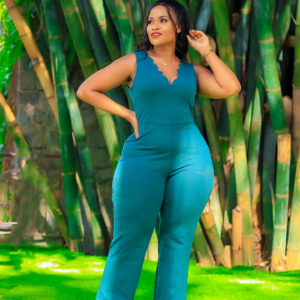 V- neck jumpsuit