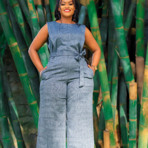 Sleeveless tie front jumpsuit